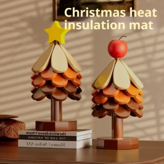 Christmas Tree Insulation , Wooden Heat Resistant Trivet for Hot Pots & Pans, Holiday Table Placemat Decor,Kitchen Insulator Pad