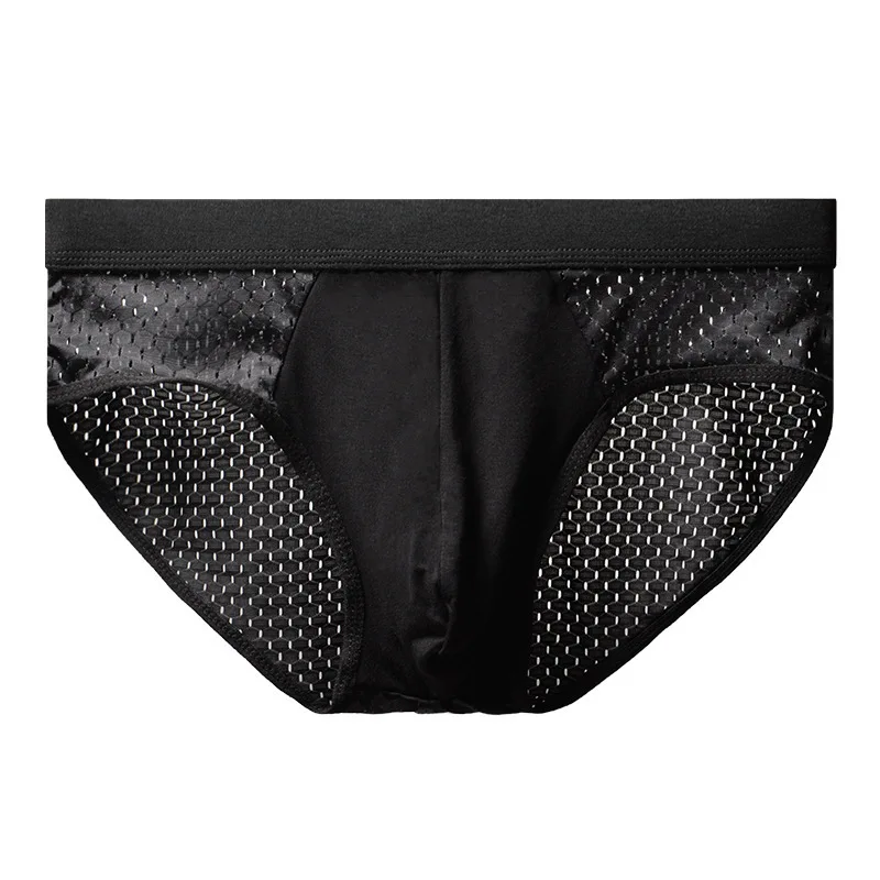 Men Underwear Male Thin Breathable Triangle Panties for Men's Ice Silk Briefs Mesh Sexy Square Corner Pants for men's Shorts - Image 4