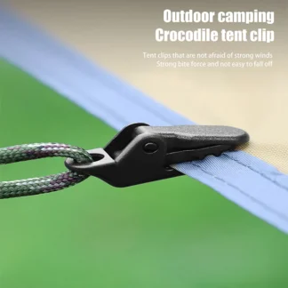 10-Pack Black Crocodile Tarp Clips - Strong Secure Outdoor Camping Awning/Tent/Windbreak Hook Clamp Small