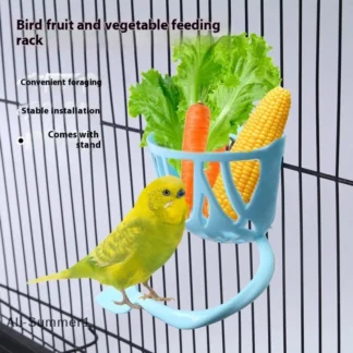 【E】Multifunctional Parrot Feeder Bird Cage Fruit Vegetable Hanging Basket Hanging Creative Bird Feeder Basket Stand Up Toys