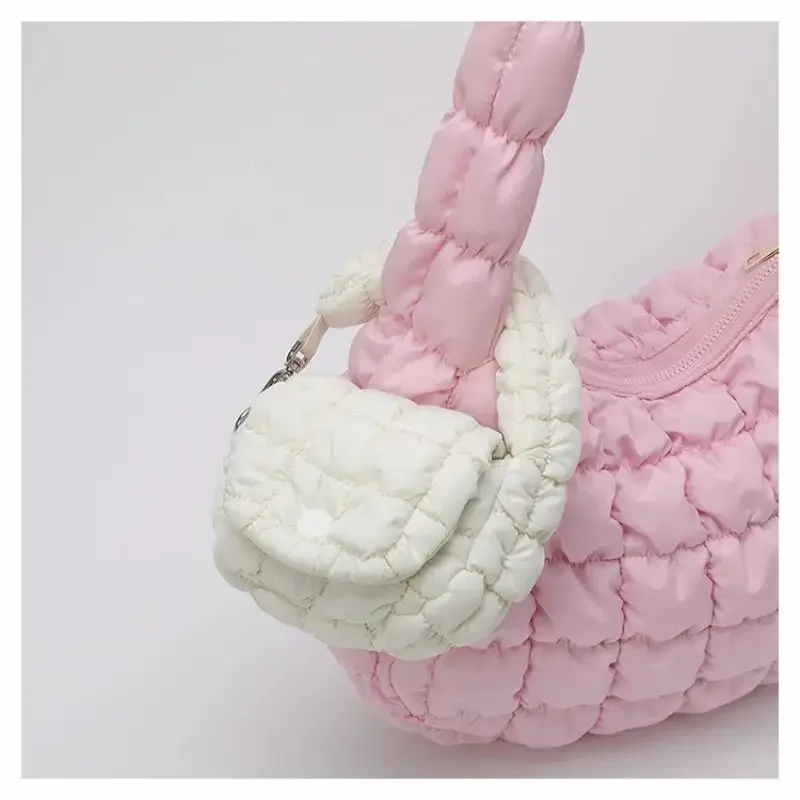 Mini Bag Edgy Black Mini Cloud Waist Pack Lightweight Solid Secure Button Closure With Decorative Coin Purse And Headphone Bag - Image 4