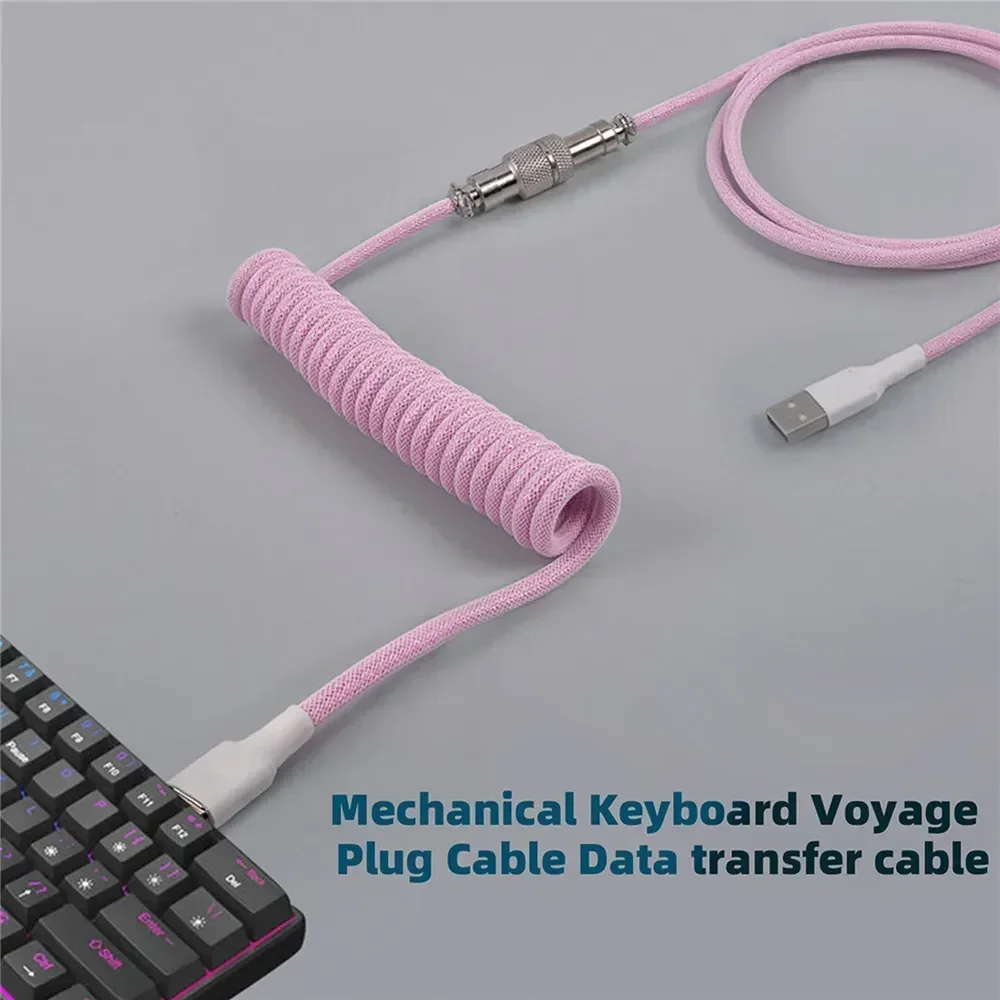 Mechanical Keyboard Coiled Cable, Type-C USB Port, Aviator Coiling Cable for Gaming and Desktop Computers - Image 3