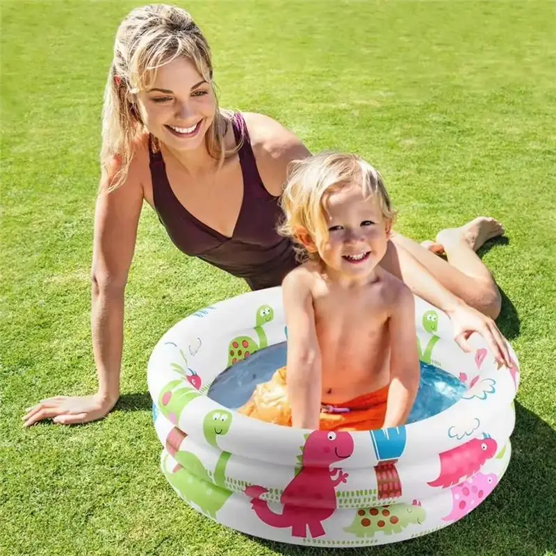 A07I Moveable Round Inflatable Pool For Young Children Featuring Cartoon Dinosaurs, Perfect For Outdoor Activity - Image 6