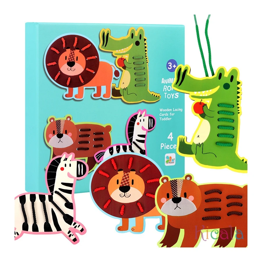 Wooden Lacing Toys Montessori Sensory Toys Sewing Cards Lacing Playing Game for Kid Preschool Learning Activity Fine Motor Skill - Image 6