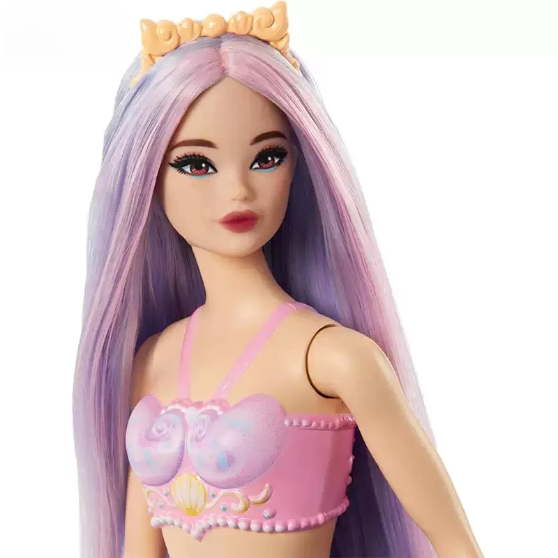 Original Barbie Mermaid Doll Pink Fantasy Ocean Princess Hair Accessories Shell Toys for Girl Movable Joints Fish Tail Body Gift - Image 2