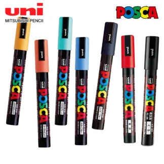 1pcs Japan UNI POSCA Markers PC-1M/3M/5M Acrylic Graffiti Pen Waterproof DIY Stackable Color Art Painting School Supplies