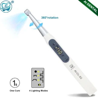 Dental LED Curing Light with 4 Lighting Modes 1 to 40 Seconds Cure Lamp Wireless 360 Degree Rotation Dental Supplies AI-CL-S2