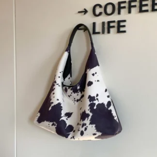 Fashion Cow Print Shoulder Bag Large Capacity High Quality Tote Bag Daily Commute Women Handbag Guangzhou High Quality Bag