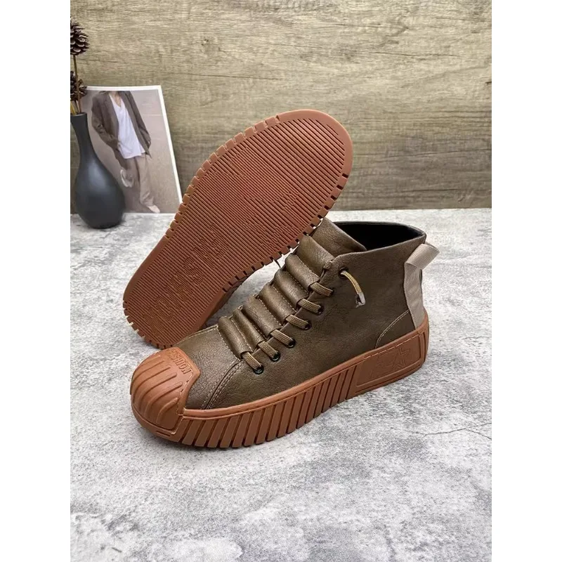 2026 Autumn and Winter Men Boots Increased Boots Lace-up Casual Shoes Board Shoes High Quality Outdoor Boot British Style New - Image 6