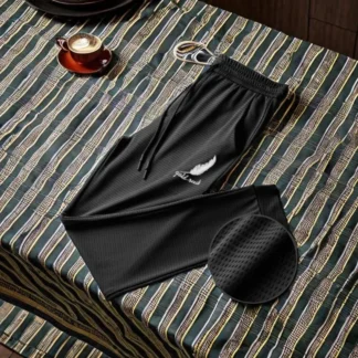 Men's Summer New Youth Mesh Ice Silk Casual Pants Slim Girth Pants Student Sports Pants Young Breathable Quick Drying Pants