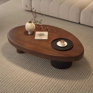 Designer European Coffee Table Storage Cozy Japanese Retro Coffee Table Textured Warm Stolik Kawowy Living Room Furniture