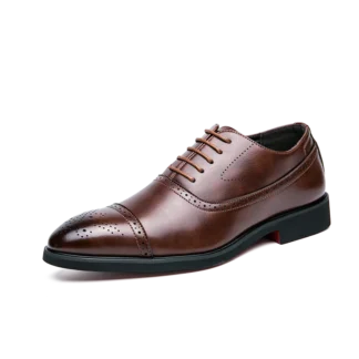 2025 British Style Business Fashionable and Casual Pointed Toe Men's Leather Shoes