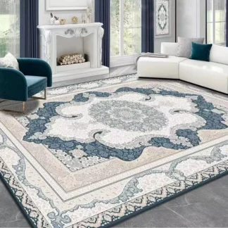 vikama French retro Persian carpet door non-slip mat living room sofa tea table crystal velvet large carpet bedroom bed rug