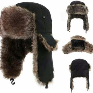 Mens Women Unisex Warm Trapper Trooper Earflap Winter Flaps Ski Hat New Bomber Hats Russian Ski Hat Faux Fur Hats