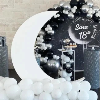 36/60inch Large Moon Backdrop White Apricot Moon Cloud KT Board Birthday Baby Shower Wedding Party Background Decoration Props