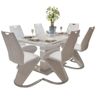 Dining Room Furniture Table and Chair Set of Metal and Marble Nordic Modern Light Luxury Premium for Hotel and Living Room