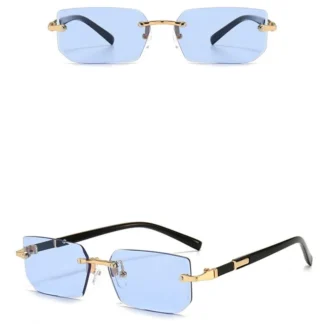 Sunglasses Square Goggles Designer Shades Rimless Rimless Sunglasses For Unisex Summer Fashion Beach