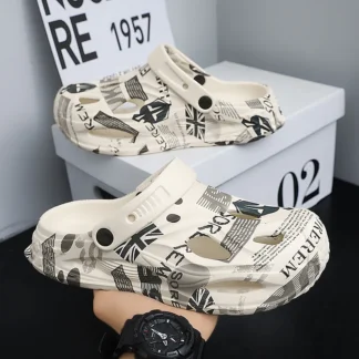 Hole shoes men wear casual wear-resistant bag head slippers in summer, two-purpose versatile beach sandals