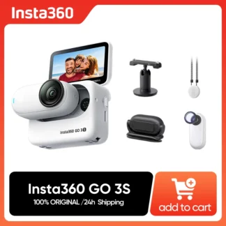 Insta360 GO 3S 4K Vlogging Camera,Tiny Portable Hands-Free POVs,Mount Anywhere,Stabilization,140 Min Battery Life,10m Waterproof