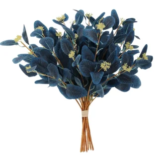 Artificial Eucalyptus Stems Fake Eucalyptus Leaves with Berries for Wedding Party Home Room Flower Arrangement Decoration Plants