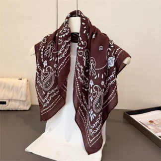 65*65cm Paisley Print Cotton Feel Headscarf Spring Autumn Warm Scarves Neck Women Fashion Decoration Soft Foulard Bandana Winter