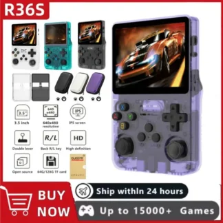 Open Source R36S Retro Handheld Video Game Console Linux System 3.5 Inch IPS Screen Portable Pocket Video Player 64GB 128G Games