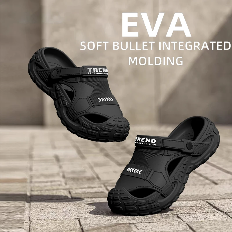 EVA sandals for men in summer, thick soft soled for outdoor wear, beach shoes for casual sports, and perforated shoes - Image 2