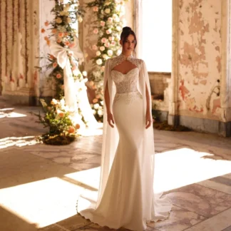 Customized Zipper Wedding Dresses V-neck Long Sleeve For Women Charming Simple Lace Applique Bridal Gowns Vestidos De Novia