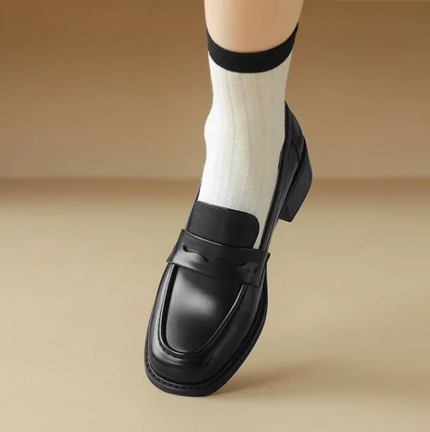 EAGSITY Cow leather penny loafer slip on shoes women shoes casual office lady casual shoes outdoor sneaker style street footwear - Image 6