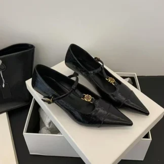 2025 New Retro Style Thick Heel Women Mary Jane Shoes Fashion Shallow Pointed Toe Ladies Comfort Office Pumps Footwear Sandalias