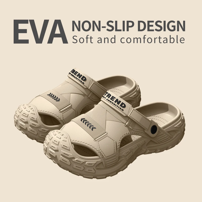 EVA sandals for men in summer, thick soft soled for outdoor wear, beach shoes for casual sports, and perforated shoes - Image 6