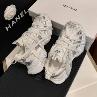 Designer Shoes For Women Microfiber Leather Women's Daddy Shoes Size 42 New Luxury Unisex Casual Sports Women's Sneakers