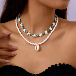 Bohemian Beach Shell Conch Beaded Necklace for Women Summer Ocean Style Pendant Choker Vacation Party Jewelry украшения чокер