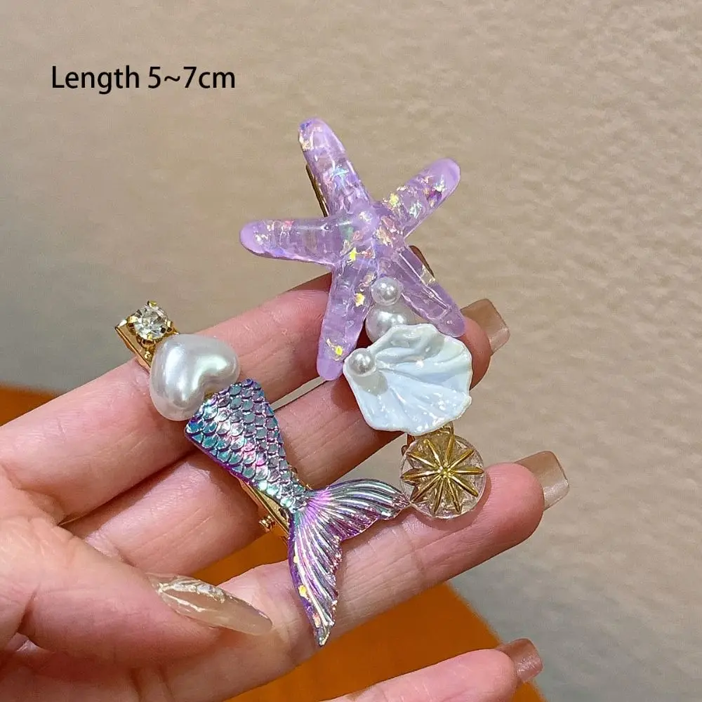 1/5Pcs Shell Starfish Hair Clips Ocean Series Mermaid Hairpins Girls Summer Beach Bang Clip Princess Barrette Hair Accessories - Image 6