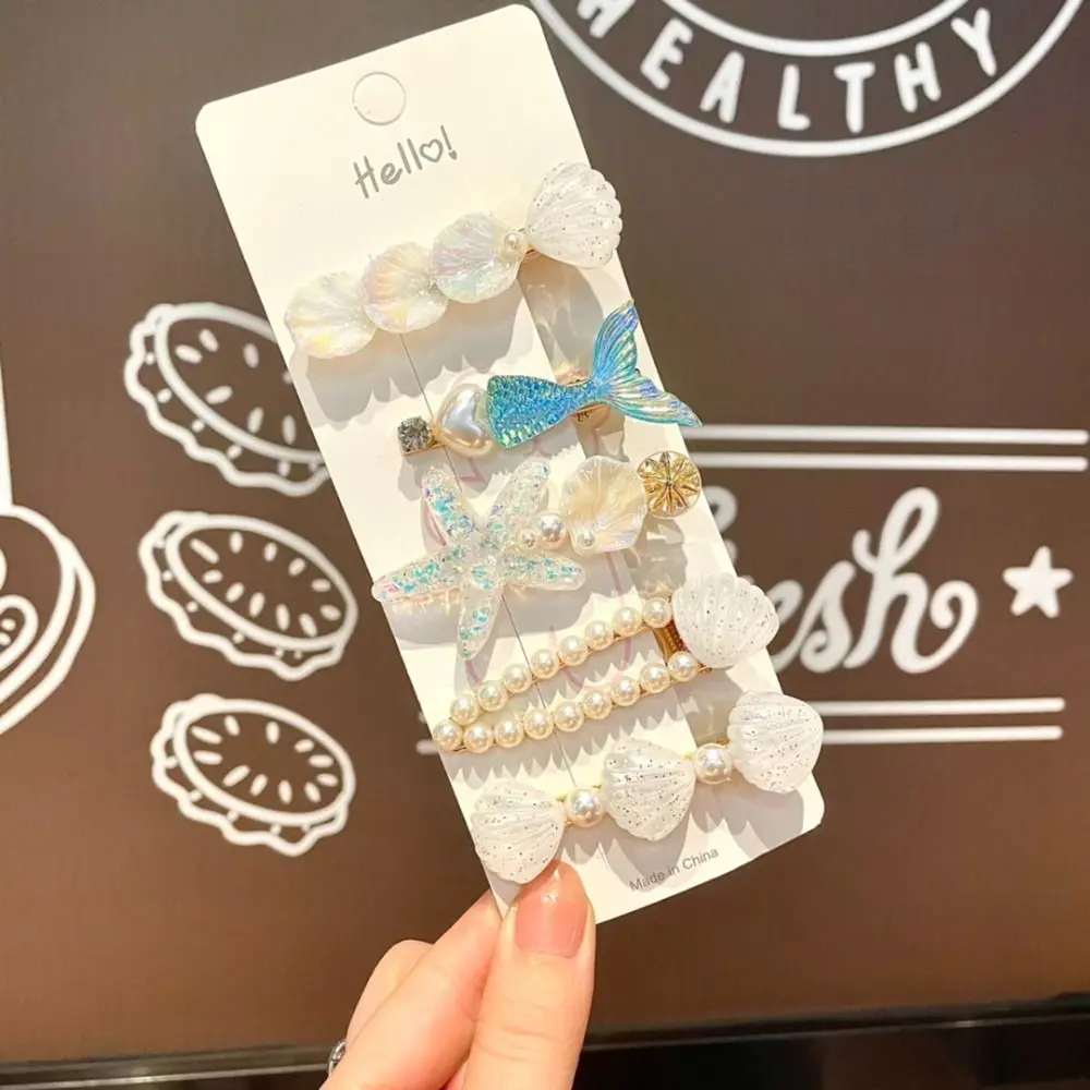 1/5Pcs Shell Starfish Hair Clips Ocean Series Mermaid Hairpins Girls Summer Beach Bang Clip Princess Barrette Hair Accessories - Image 4
